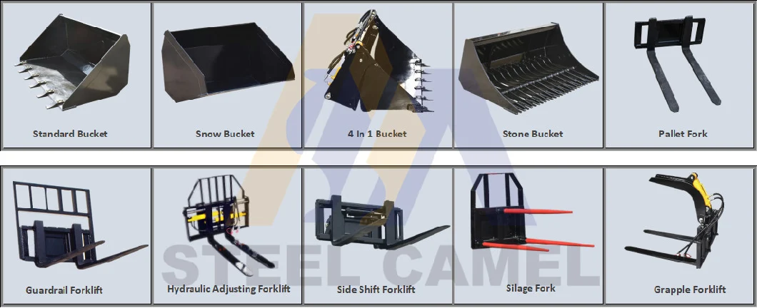 Construction Machinery Wheel Loader/Skid Steer Loader/Excavator/Backhoe Attachments Power Rake