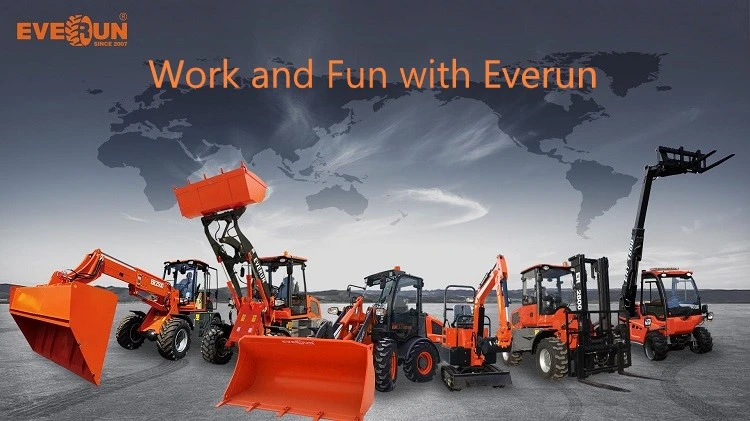 Everun New Deisgn Er08 Small Wheel Loader with Sweeper