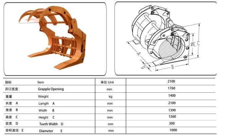 Log Grapple Attachments for Wheel Loader