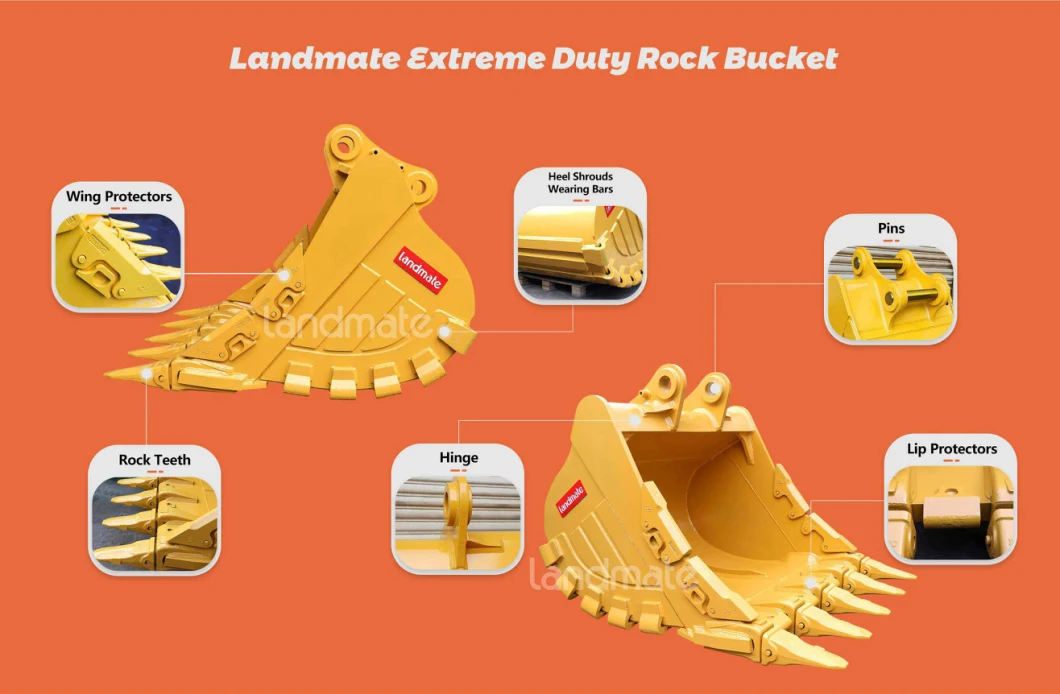 Reinforced Digging Construction Machinery Parts Heavy Duty Rock Excavator Bucket with Best Price