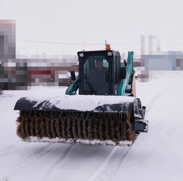 Mini Wheel Loader Hydraulic Angle Sweeper Snow Broom Attachment