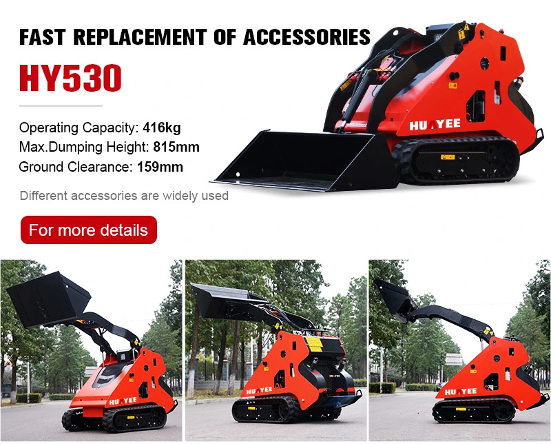 Hot Sale Tracked Skid Steer Skid Steer Loader Attachment Construction Equipment Advancing Sweeper Skid Steer Loader