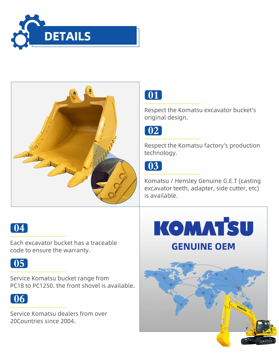 Heavy Duty Excavator Bucket Standard Bucket Rock Bucket with ISO9001 Quality Control