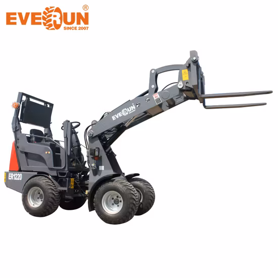 Everun Er1220 1.2tonne Mini petit compact Chine petite agriculture Portable Construction EPA CE chargeuse à roues avant machine de terrassement pour la vente