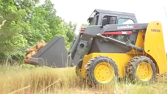 Machine de déneigement efficace 63kw Skid Steer Loader Cdm312 avec pièces jointes